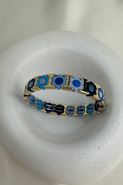 Modex Flower Pattern Row Special Series Rubber Bracelet