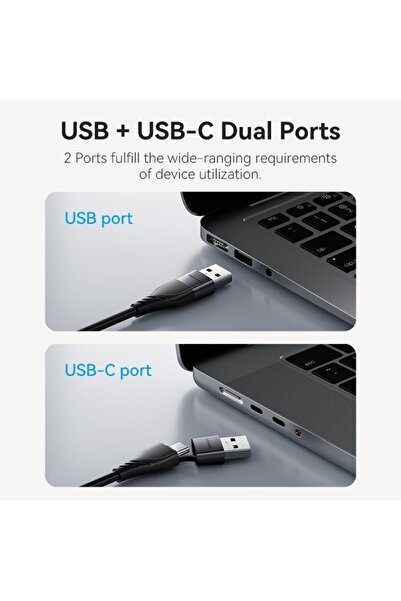 Vention USB C + USB A to HDMI Adapter 1080P@60Hz 0.15M Compatible with Windows & macOS