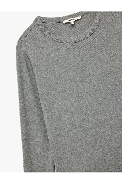 Koton Slim Fit Crew λαιμόκοψη μακρυμάνικο Basic T-shirt