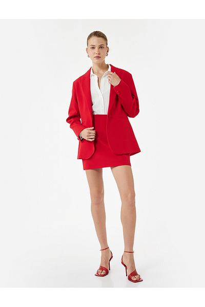 Koton Long Sleeve Double Breasted Blazer Jacket with Pockets