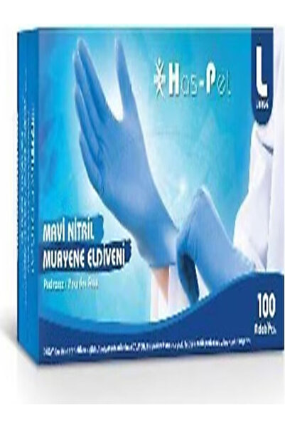 nalburzade قفازات فحص النتريل الخالية من البودرة باللون الأزرق من HasPet 100 ...