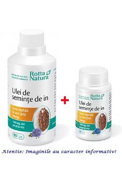 Rotta Natura Flaxseed Oil 1000 mg Package 90 capsules + 30 capsules