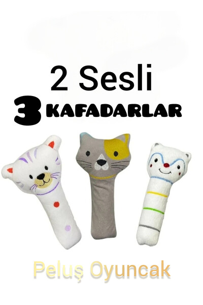 baby socks 3 Kafadarlar 2 Sesli Peluş İlgi Çekici Bebek Oyuncağı