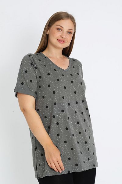 İntensive Women's Polka Dot Short Sleeve Cotton Blouse