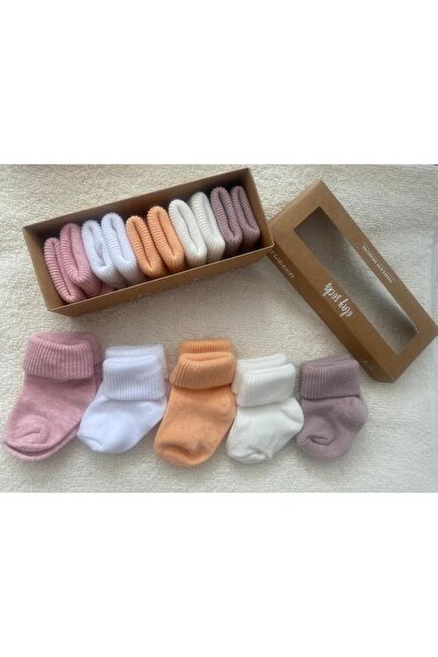 RAPAPA Baby Girl Newborn Boxed 5-Piece Socks 1309B