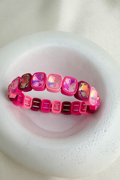 Modex Special Series Colorful Light up Rotating Stone Row Rubber Bracelet
