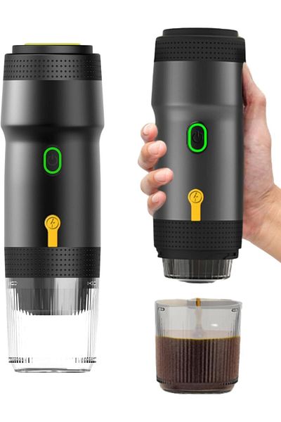 Generic 3-in-1 Electric Espresso Machine Portable - 20Bar Capsules Ground Coffee Extraction, Fast Heating El