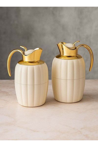 ALSAIF Al Saif Salma Thermos Set for Tea and Coffee - Pearl