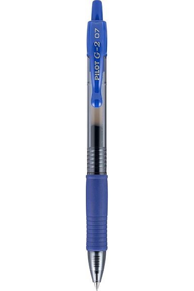 Pilot G2 Premium Gel Roller Pens, Fine Point 0.7 mm, Blue, Pack of 2