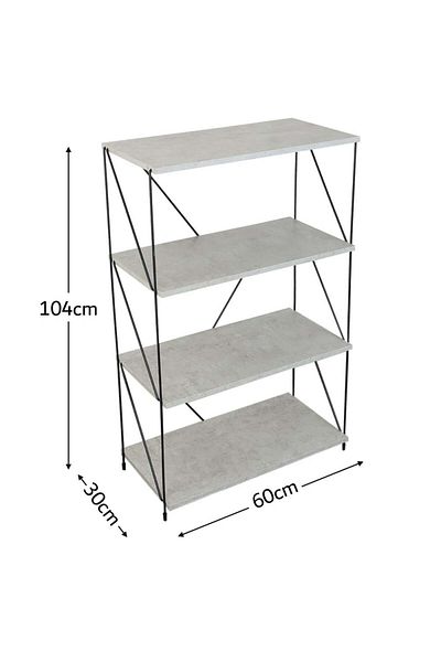 BAITY 4-tiered table with wooden shelves