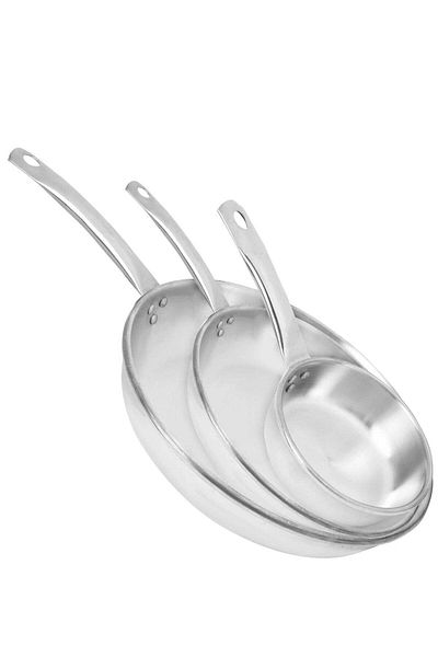 october Aluminum Frying Pan Set with Steel Handle - 3 Pieces, Various Sizes