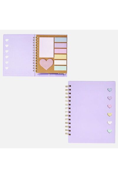 Flying Tiger Copenhagen Mor Spiralli Yapışkan Notlu Defter