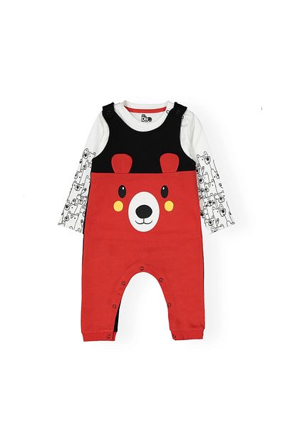 Divonette Baby Boy Cute Animal Patterned Jumpsuit Badi Set of 2 - Baby Clothing