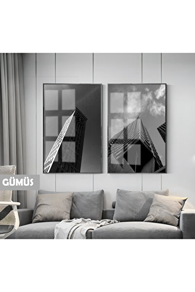 Harikabirev HARİKABİREV | SET NEGRU&ALB COMBINAT GÖKDELEN | TABLO DE STICLA C...