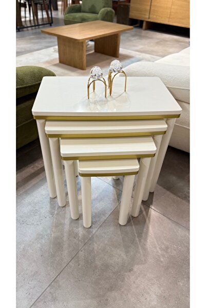 AKSET 4LÜ BOHEM ZİGON SEHPA GOLD