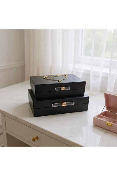 PELLE DESİGN Dekoratif Deri Kutu cam çubuklu