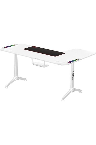 Twisted Minds L-Shaped Gaming Desk Warrior 160 cm, Ergonomic Design, RGB Lighting, Adjustable Height