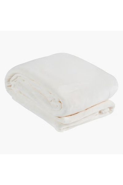 Home Box Lavish Micro Flannel Bed Blanket Polyester White 220 x 150cm