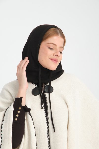 T Crazy T-Crazy Knitwear Thin Woven Balaclava Ribbed Knitwear Knitted Hooded Beanie, Hijab Beanie Knitwear Headgear