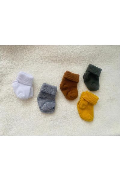 RAPAPA Boy Girl Baby Newborn Boxed 5-Piece Socks 1308K