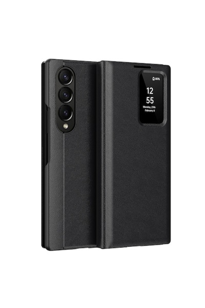 Stef's Cat Husa pentru Samsung Galaxy Z Fold3 5G, E45, Piele ecologica, Black