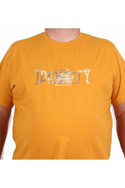 Starbattal Men's Plus Size Crew Neck T-Shirt Identity 25189 Mustard