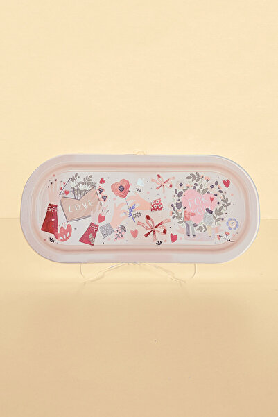 Sarkap Home 2'li Love For You Oval Sunumluk Metal Tepsi
