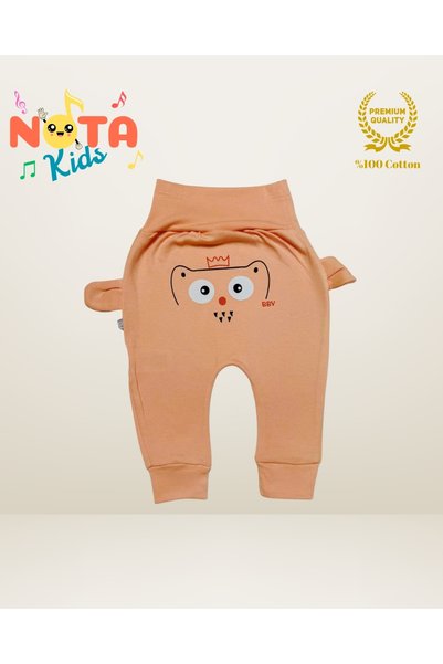 motherçojok Cat Figure Printed, Eared, 100% Cotton Single Bottom Pajamas With...