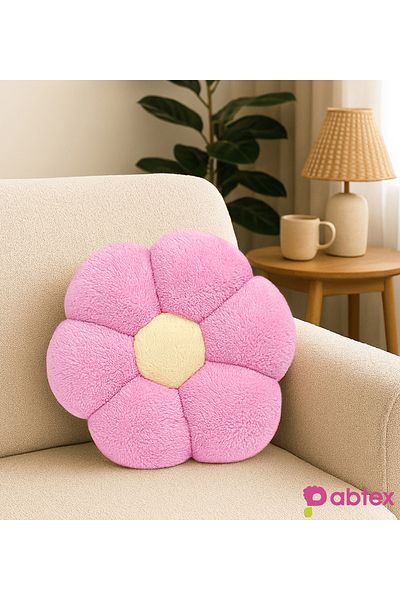 Pabtex Daisy Shaped Plush Pillow for Home and Room Decoration 40 cm