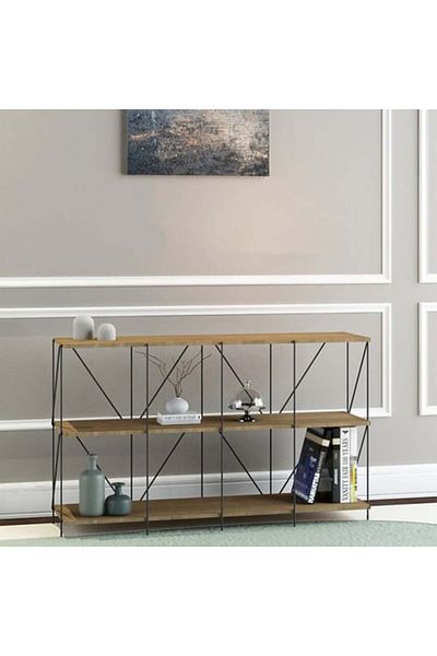 BAITY Console Table with 3 Shelves - Malaysian Wood