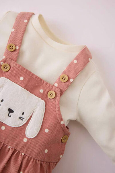 DeFacto 2-Piece Long Sleeve Top Romper Rose Baby Girl Bottom-Top Set D6017A5/Br287