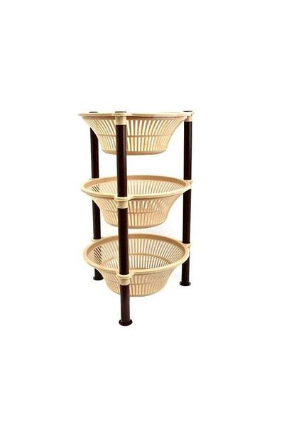 Arma Vegetable Holder with Circular Shelves - 3 Layers, 60x33 cm