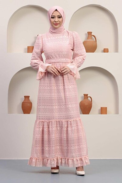 Missvalle Βραδινό φόρεμα με δαντέλα με λεπτομέρεια μαργαριταριού σε σκόνη 12239