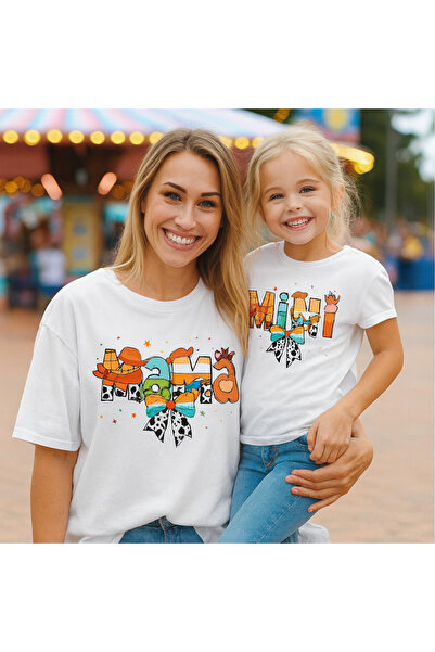 SVART WEAR Set de tricouri combinat Mama Mini Mamă Fiică Copil bumbac 100% tricou Twin (PRET SOLITAR)