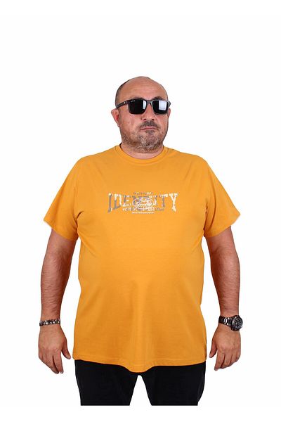 Starbattal Men's Plus Size Crew Neck T-Shirt Identity 25189 Mustard