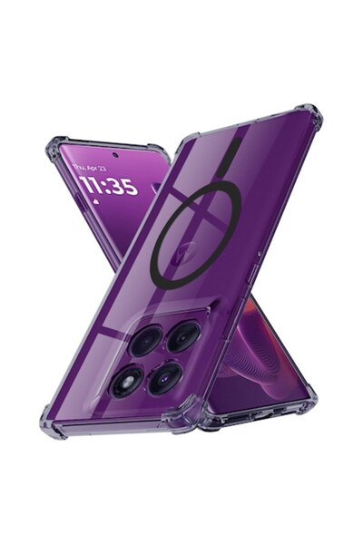 DAMUR Прозрачен MagSafe калъф за Motorola Edge 60 Pro, Уголемени възглавници ...