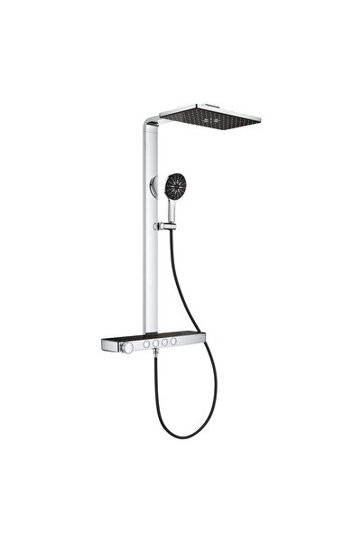 Grohe Rainshower Aqua Pure Duvara Monte Termostatik Bataryalı Duş Sistemi Siyah/Krom - 100961KI00