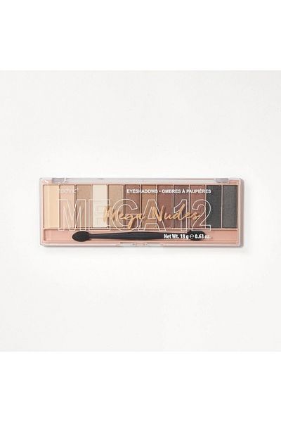 TECHNIC Professional Kit With 12 Pigmented Mega Nudes Eyeshadows, 18g
