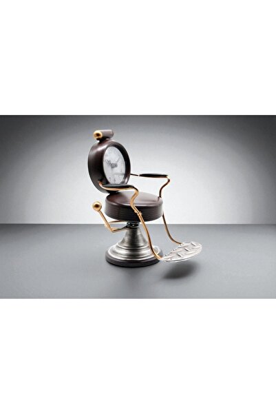 Kuzey Tacı Retro Berber Koltuğu Tasarımlı Masa Saati Vip - Özel Üretim 21,5 Cm