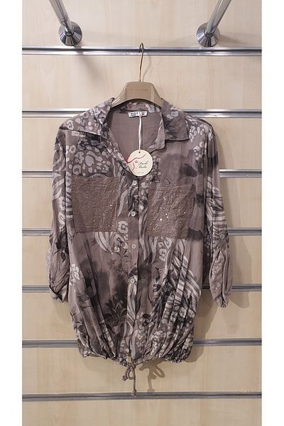 Park Moda Italian Shirt Sequin Detailed Authentic Pattern