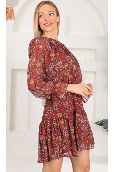 Miss Allos Women's Dress Chiffon Fabric Lined Mini Trend Dress