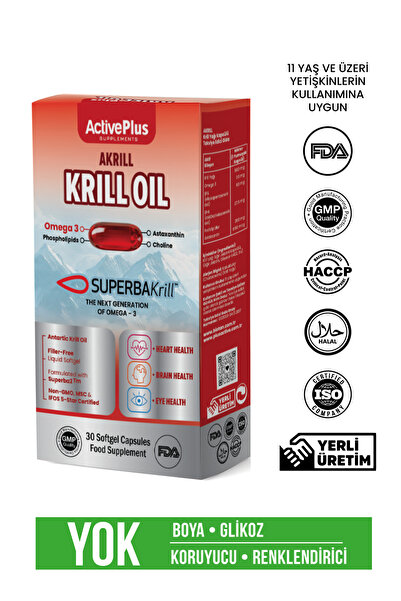 activeplus Akrill Krill Oil (Superba Krill) 30 Kapsül