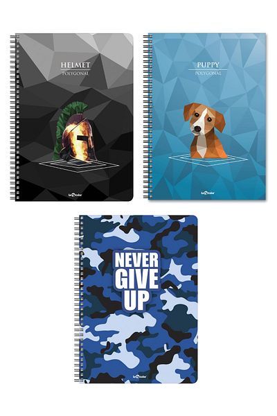 Le Color Set of 3 School Notebooks A5 1 Line 2 Check