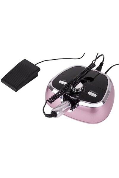 MalTec Set freza, pila electrica de unghii profesionala cu actionare la pedala, 6 freze, 68W, Beauty