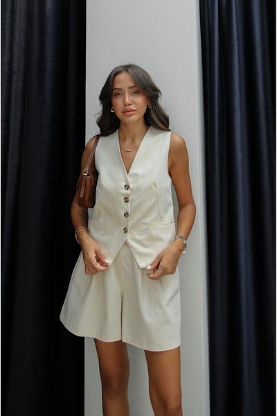 Havoş Beige Molle Vest Shorts Set