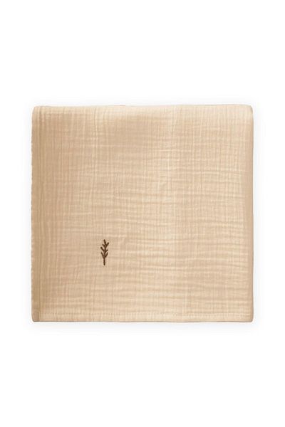 Cigit Embroidered Muslin Blanket 90X100 cm Beige