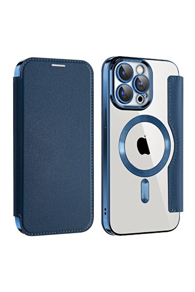 OEM Husa pentru iPhone 15 Pro, O52, Piele ecologica, Albastru