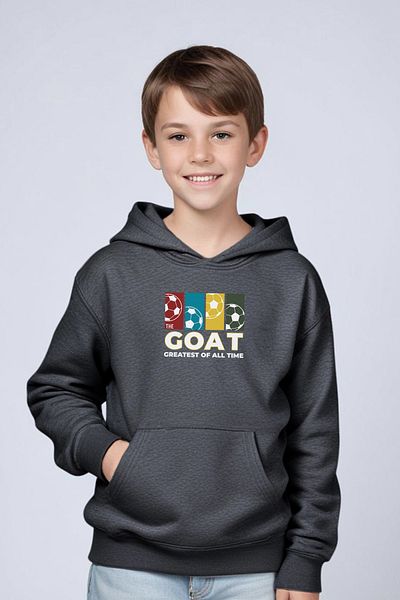 panios kids Boy's Sweatshirt with Hood, Kangaroo Pocket and Goat Print Details