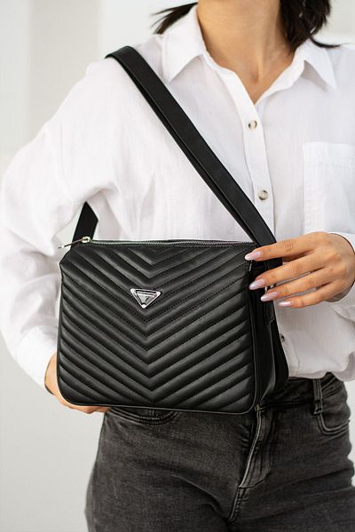 H&D COLLECTİON Quilted 3 Compartment Lined Long Strap Very Useful Crossbody and Shoulder Bag 1403