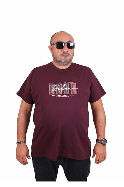 Starbattal Men's Plus Size Crew Neck T-Shirt Edge 25190 Murdum